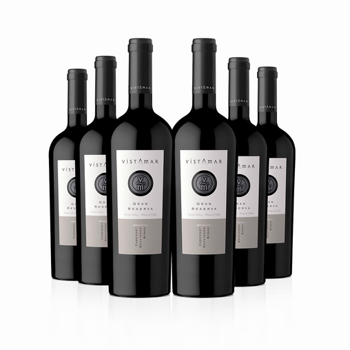 6 vinos Vistamar Gran Reserva Cabernet Sauvignon/ Syrah 2019
